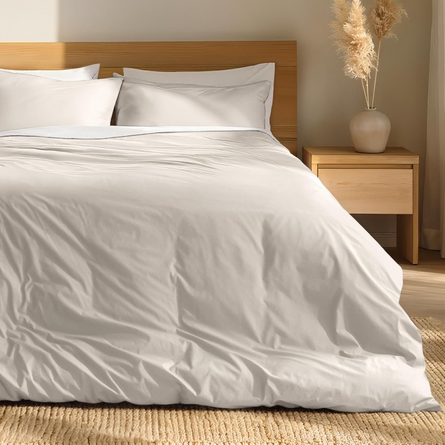 Bare Home French Beige organic cotton duvet cover set