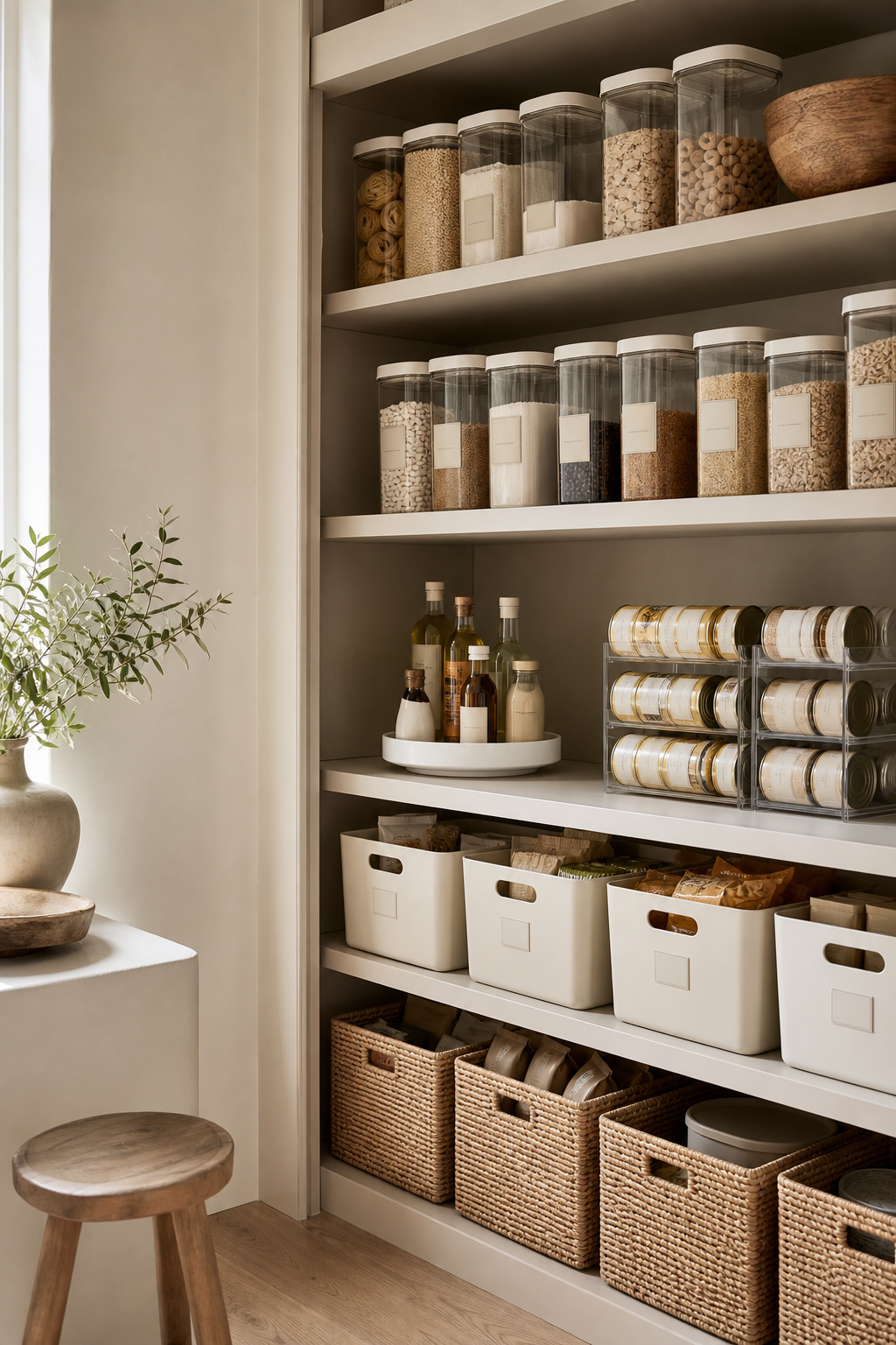 Warm Minimalist Pantry Amazon Finds finished room setup